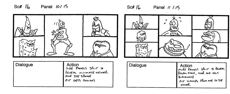 Storyboarding for split screen