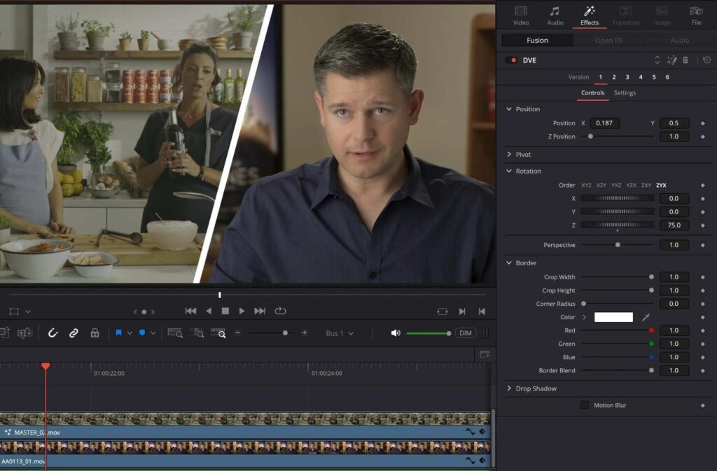 Video layering example