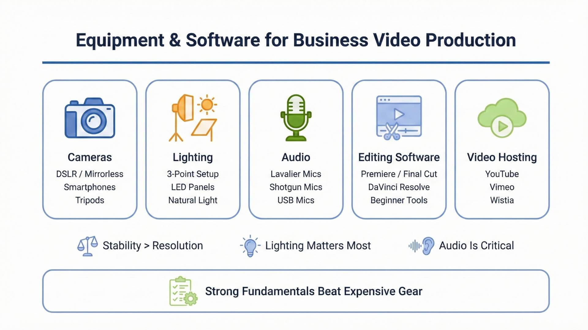 Equipment and Software for Business Video Production