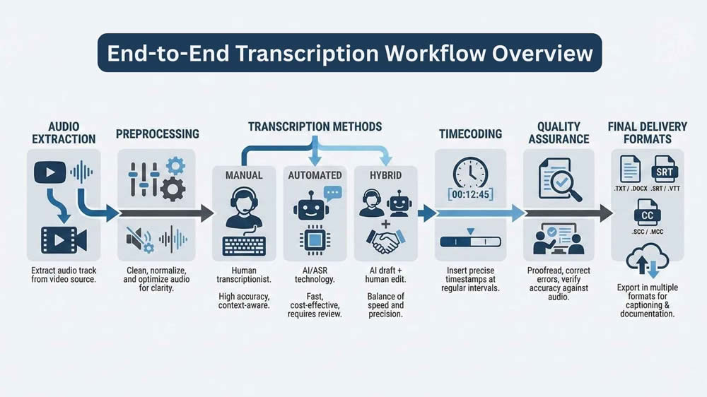 End-to-End Transcription Workflow Overview