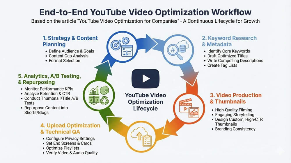 End to end Youtube video optimization workflow