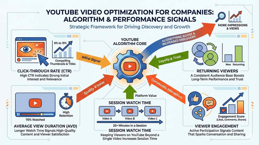 Youtube video optimization for companies Algorithm and Performance Signals