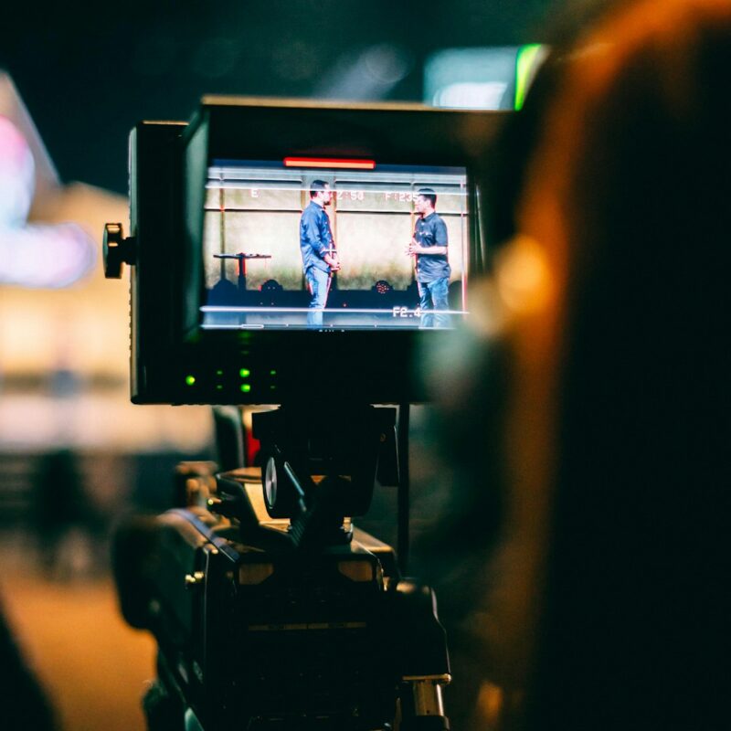black professional camcorder