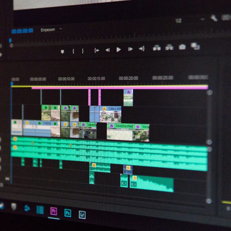 Close up of an animation software with a video in production